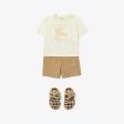 Baby Boys & Girls Cream Printed Cotton T-Shirt Cheap