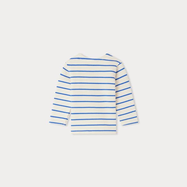 Baby Boys & Girls Blue Stripes Cotton T-Shirt For Cheap