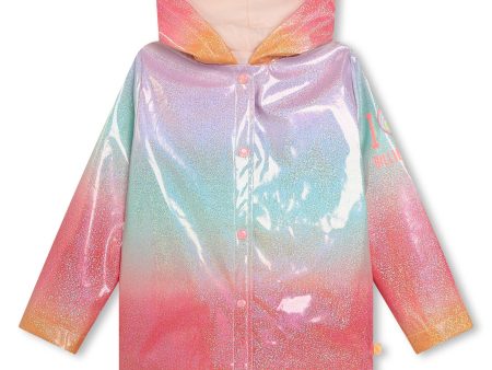 Girls Pink Rainbow Glitter Raincoat Online now