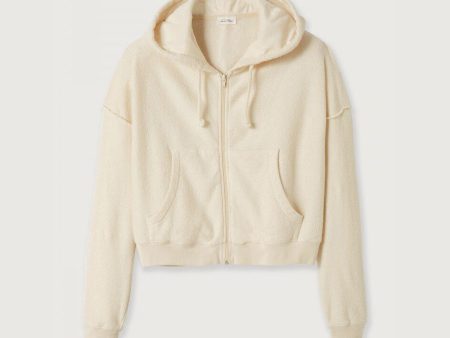 Girls White Zip-Up Hooded Top For Discount