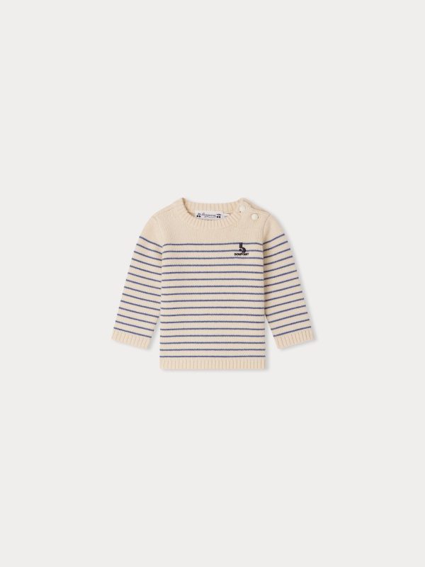 Baby Boys & Girls Blue Stripes Wool Sweater Online Sale