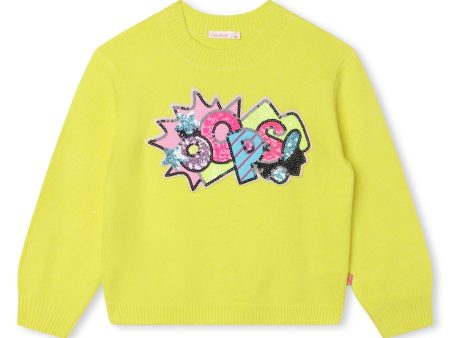 Girls Yellow Sequin Sweater Discount