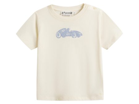 Baby Boys Beige Printed Cotton T-Shirt Sale