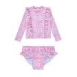 Girls Pink Flower Swimsuit For Discount