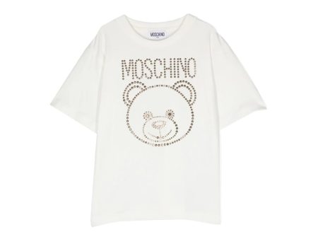 Girls White Teddy Cotton T-Shirt For Sale