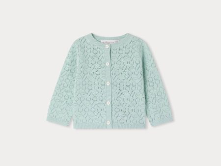 Baby Girls Cyan Cotton Cardigan For Cheap