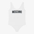 Girls White Logo Swimsuit Online