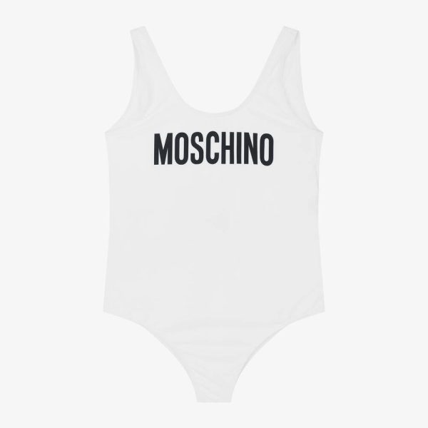 Girls White Logo Swimsuit Online