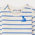 Baby Boys & Girls Blue Stripes Cotton T-Shirt For Cheap