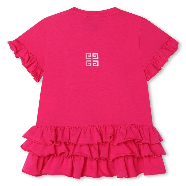 Baby Girls Fuchsia Logo Cotton Dress on Sale