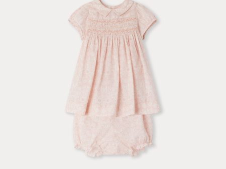 Baby Girls Pink Floral Cotton Dress Set Online Sale