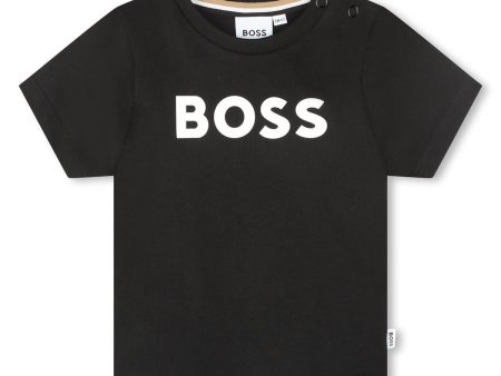 Baby Boys Black Logo Cotton T-Shirt Online Hot Sale