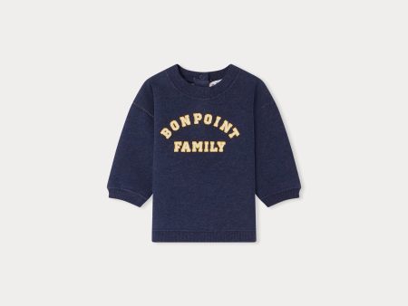 Baby Boys & Girls Dark Blue Logo Cotton Sweatshirt Discount