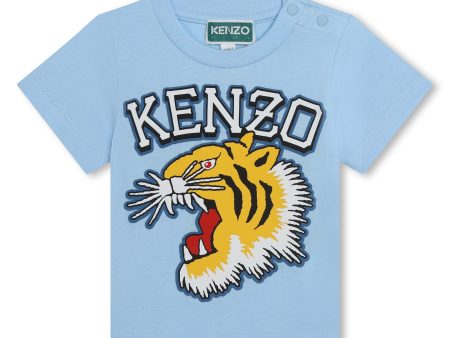 Baby Boys & Girls Blue Tiger Cotton T-Shirt Sale