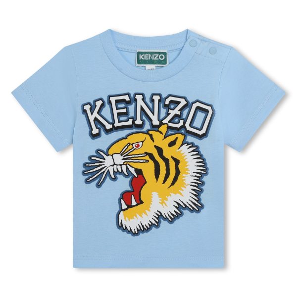 Baby Boys & Girls Blue Tiger Cotton T-Shirt Sale