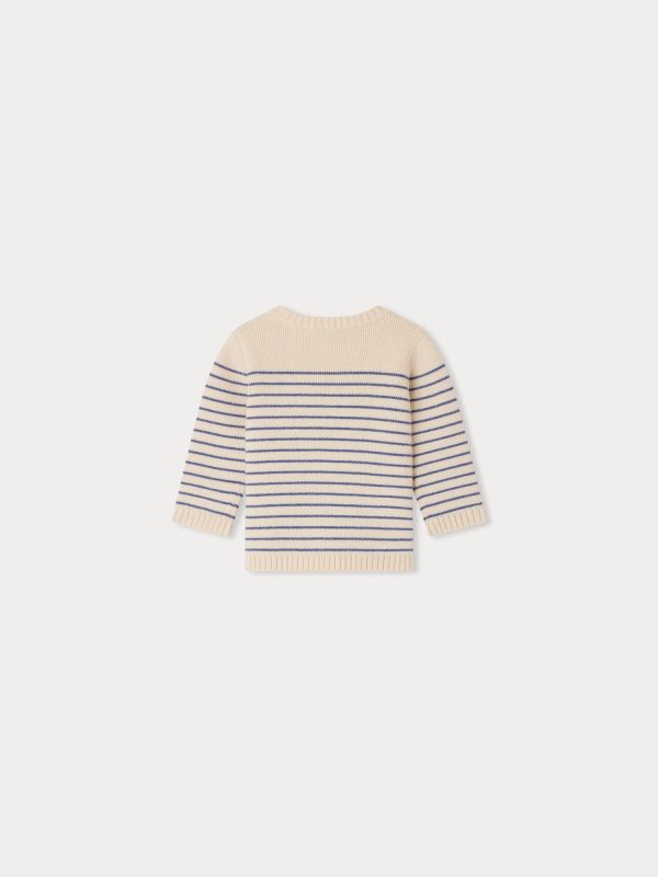 Baby Boys & Girls Blue Stripes Wool Sweater Online Sale