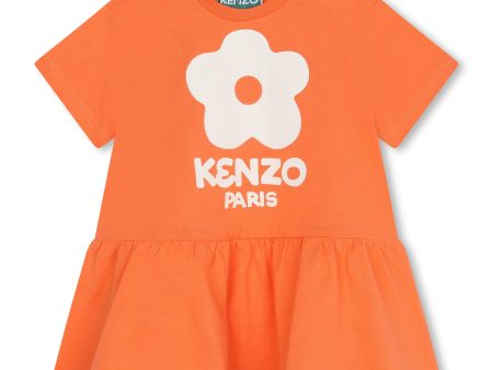 Baby Girls Orange Logo Cotton Dress Supply