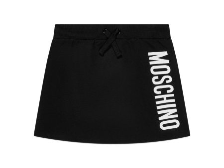 Girls Black Logo Cotton Skirt Online