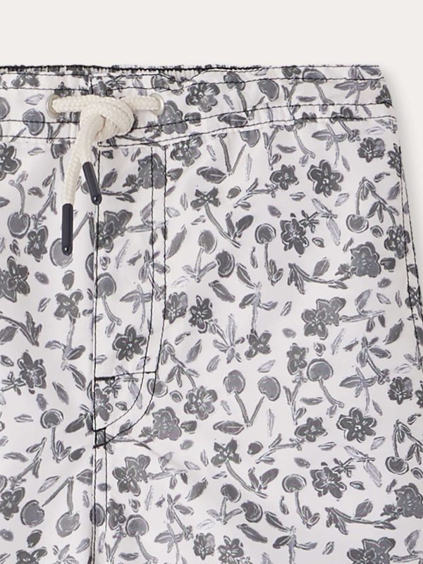 Boys Grey Floral Swim Shorts For Discount