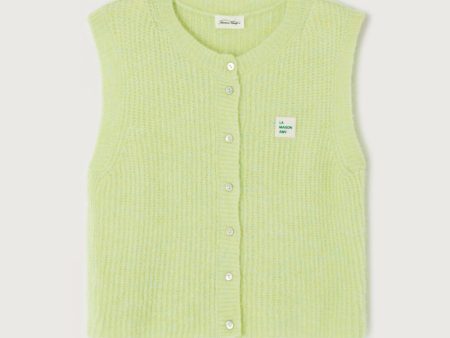 Women Fluo Green Knit Gilet Supply