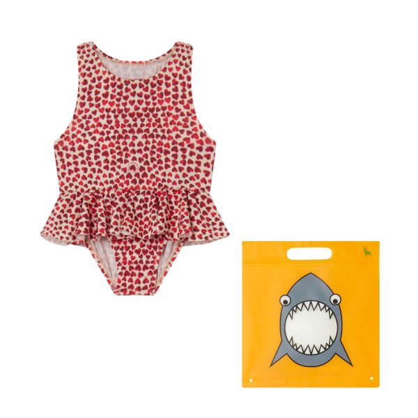 Baby Girls Red Heart Swimsuit Cheap