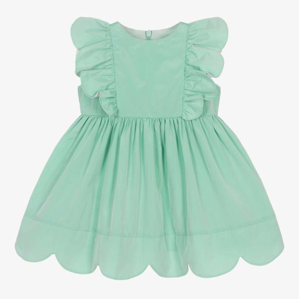 Baby Girls Green Dress For Cheap