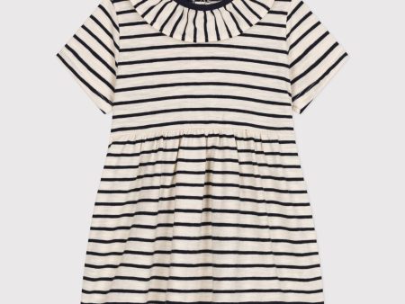 Baby Girls Navy Stripes Cotton Dress For Sale