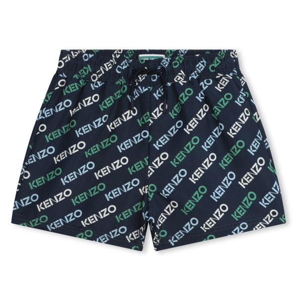 Boys Navy Logo Swim Shorts Online now