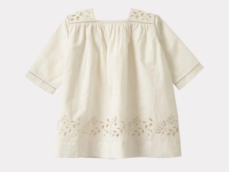 Baby Girls White Embroidered Cotton Dress For Discount