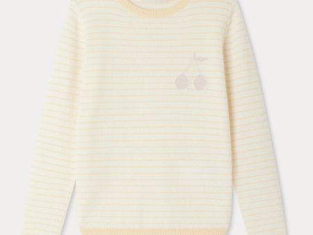 Girls Yellow Stripes Cashmere Sweater Online now