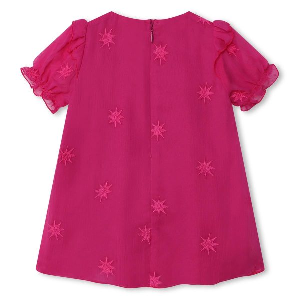 Baby Girls Fuchsia Embroidered Dress Fashion