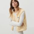 Women White Sherpa Fleece Gilet For Discount