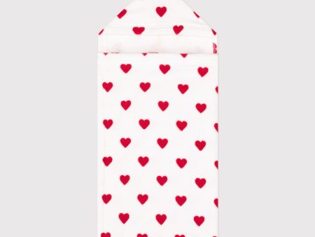 Baby Boys & Girls White Heart Cotton Bath Towel For Cheap