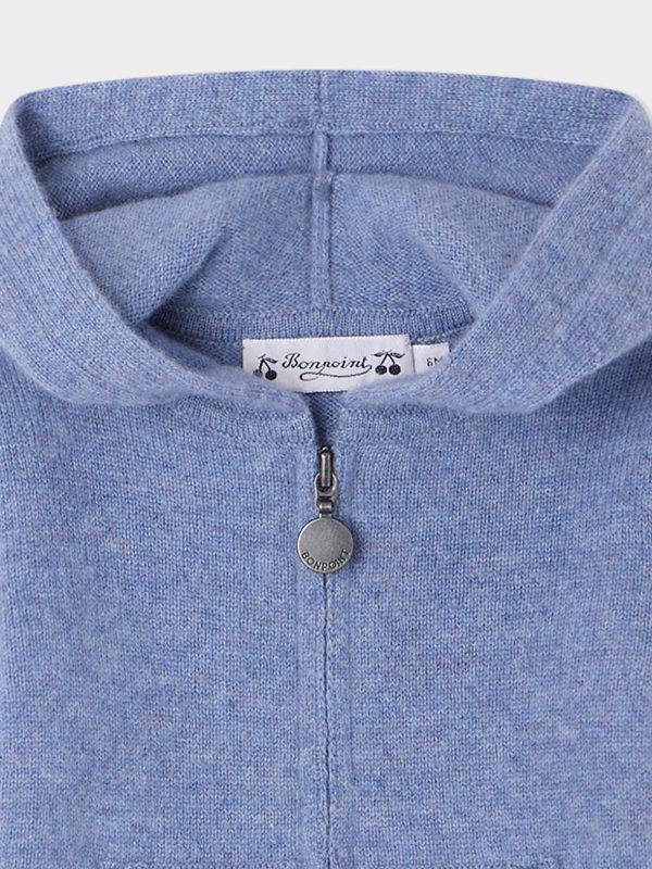 Baby Boys & Girls Blue Cashmere Zip-Up Top Cheap