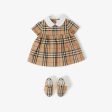 Baby Girls Beige Check Cotton Dress Online now