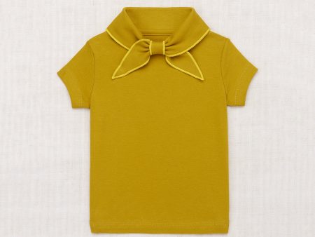 Girls Yellow Bow Cotton T-Shirt For Sale