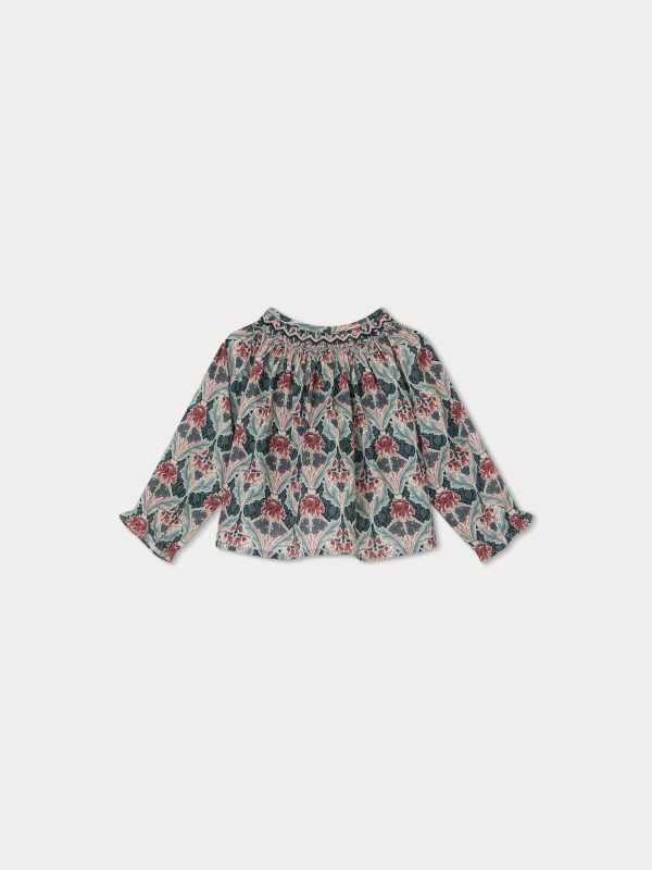 Baby Girls Green Flower Cotton Top Online Hot Sale