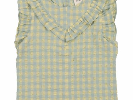 Girls Yellow Check Cotton Top Online Hot Sale