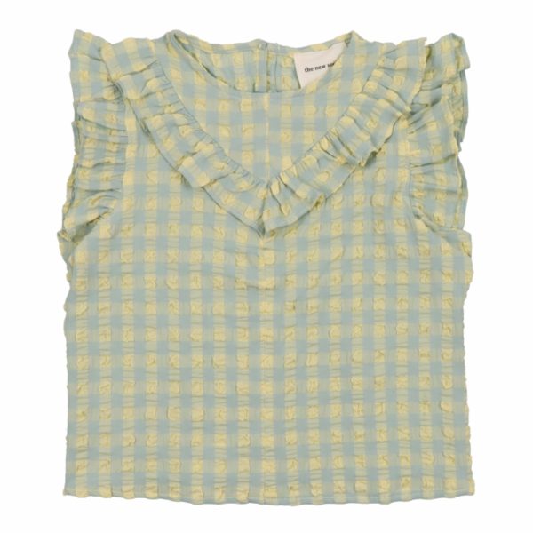 Girls Yellow Check Cotton Top Online Hot Sale