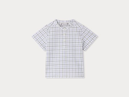 Baby Boys Blue Check Cotton Shirt For Discount