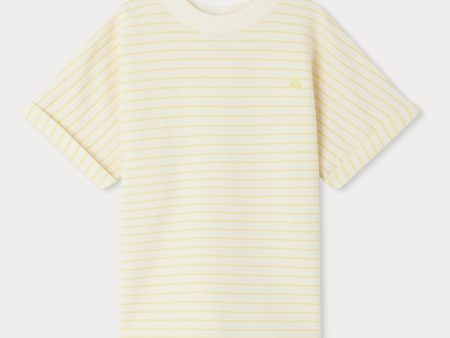 Girls Yellow Stripes Cotton T-Shirt Fashion