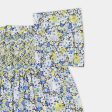 Baby Girls Blue Floral Cotton Dress For Cheap