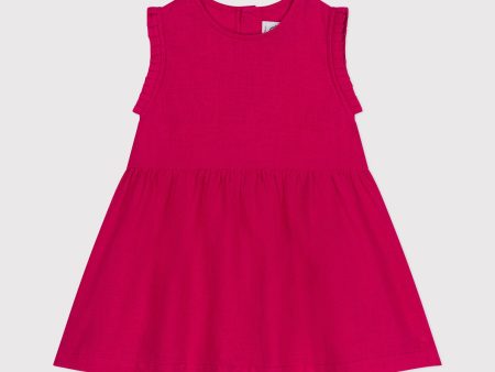 Baby Girls Fuchsia Linen Dress Sale