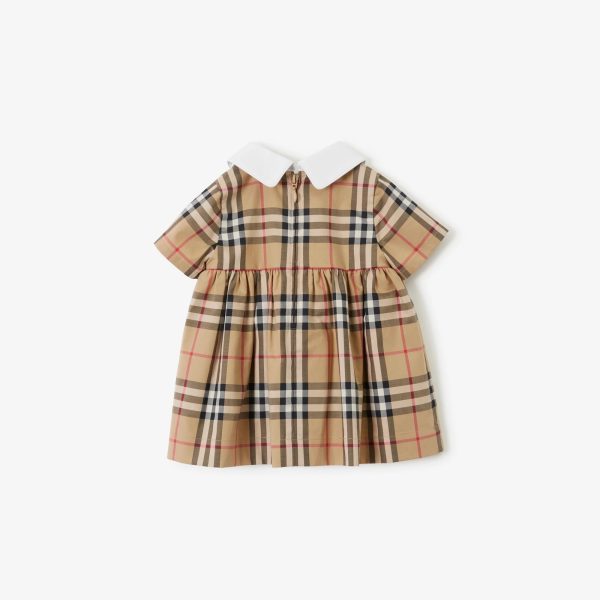 Baby Girls Beige Check Cotton Dress Online now