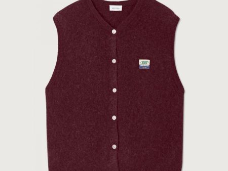 Girls Wine Red Wool Gilet Online Hot Sale