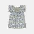 Baby Girls Blue Floral Cotton Dress For Cheap