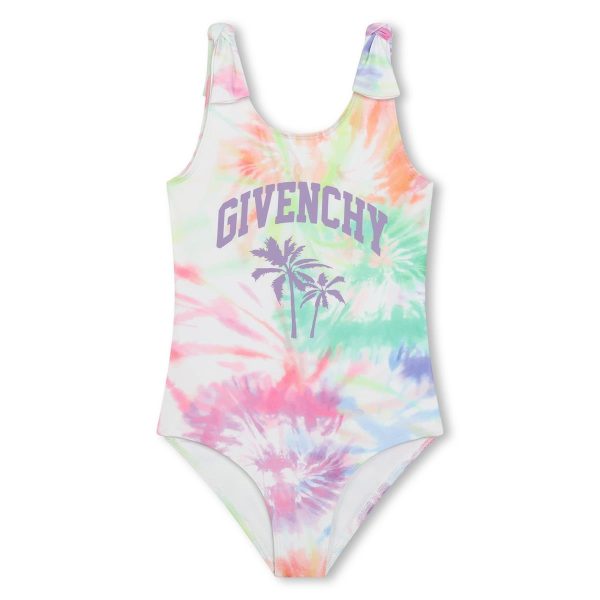 Girls Multicolor Logo Swimsuit Cheap