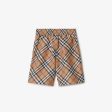 Boys Beige Check Swim Shorts Sale