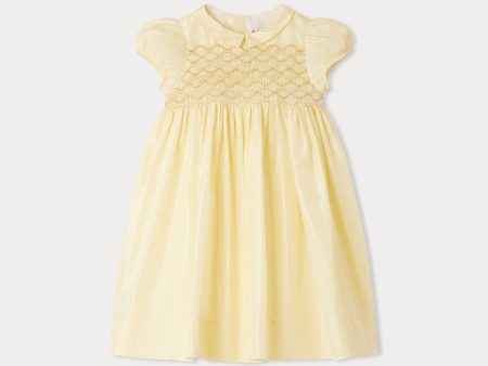 Girls Yellow Silk Dress Fashion