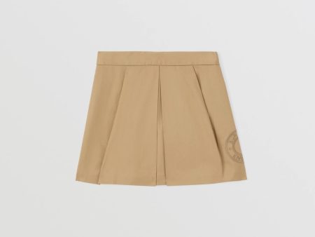 Girls Beige Logo Cotton Skirt Sale